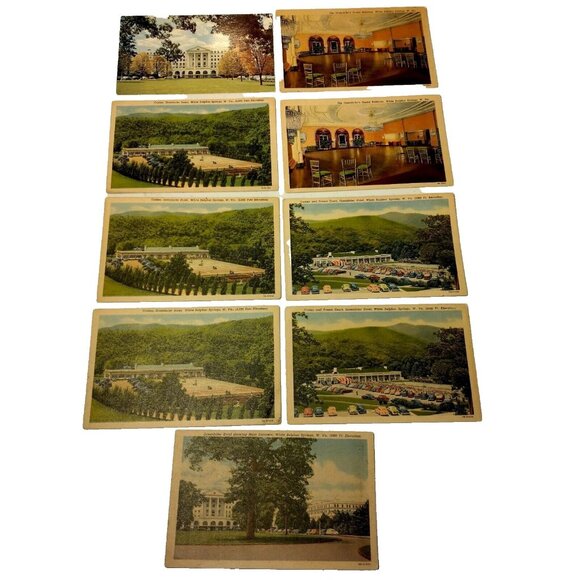 Vintage The Greenbrier Hotel Postcard Lot of 9 Resort West Virginia Unposted USA - Picture 1 of 16